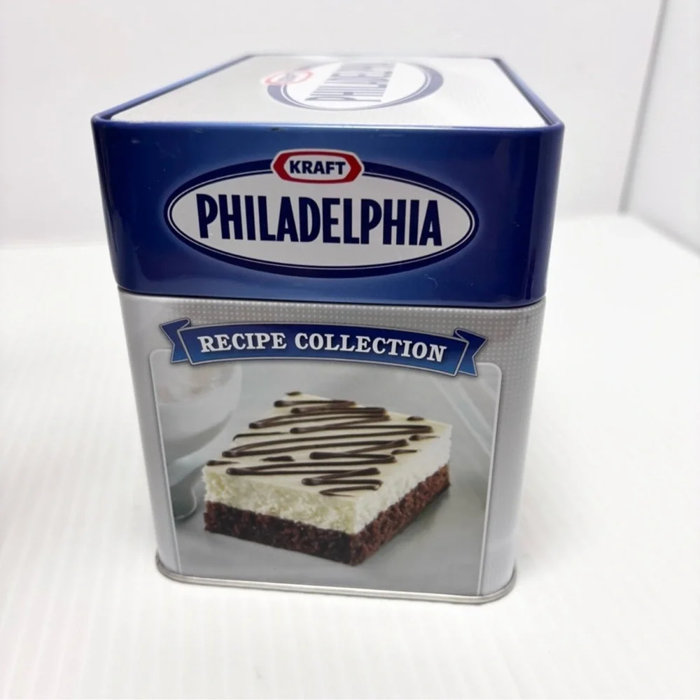 Vintage‎ Collectible Philadelphia Cream Cheese Tin with Recipe Card Collection